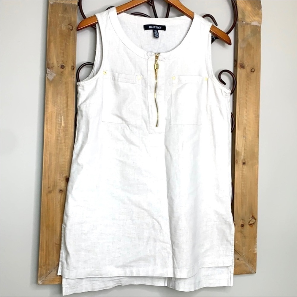 Ellen Tracy linen sleeveless tunic